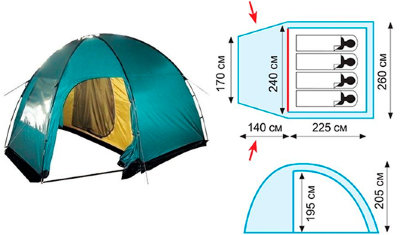 Палатка Tramp Bell 4 Аренда на weekend за 700 грн